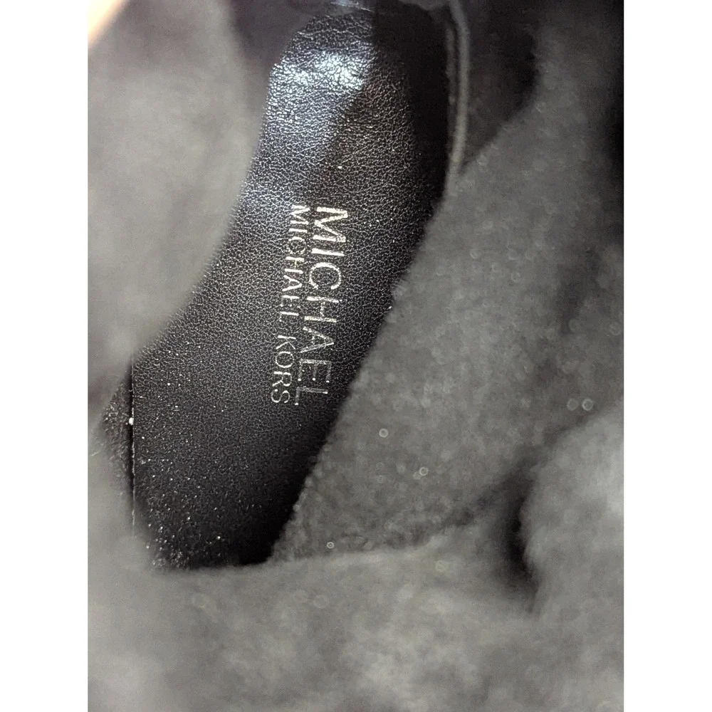 MICHAEL KORS Divia Soft Suede Ankle Boot Black‎ Pull On Heel Women Size 8.5